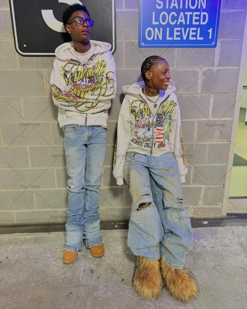 Neuer Hip-Hop-Trend: Y2K-Streetwear-Sweatshirt mit amerikanischem Retro-Buchstabenprint, Oversized-Design, Harajuku-Farbenfroher Freizeit-Hoodie für Damen