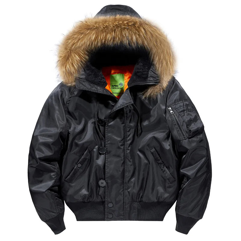 ABOORUN Men's MA1 Bomber Jackets Army Cotton Padded Coats