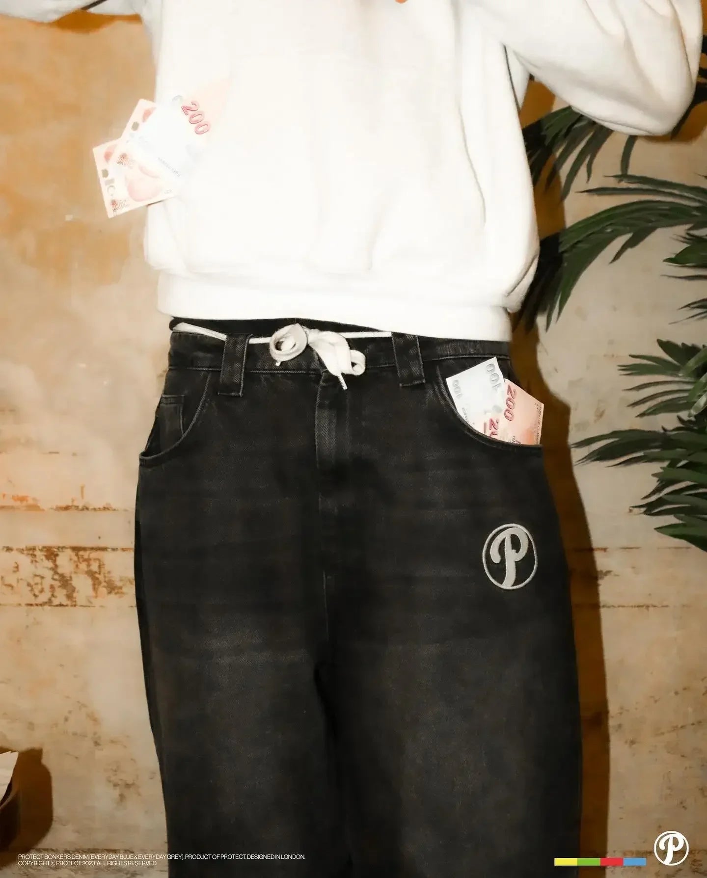 Streetwear Jeans Stickerei