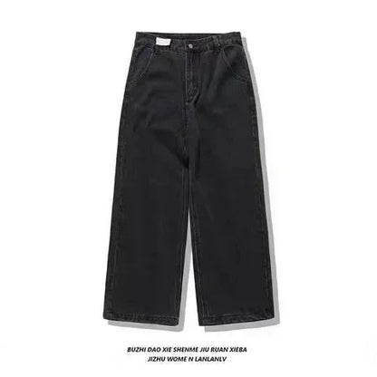 American Street Trend Letter Embroidered Loose Jeans Men Harajuku Y2K New Hip Hop Oversized Wide-leg Pants Unisex Mopping Jeans DRACO COUTURE