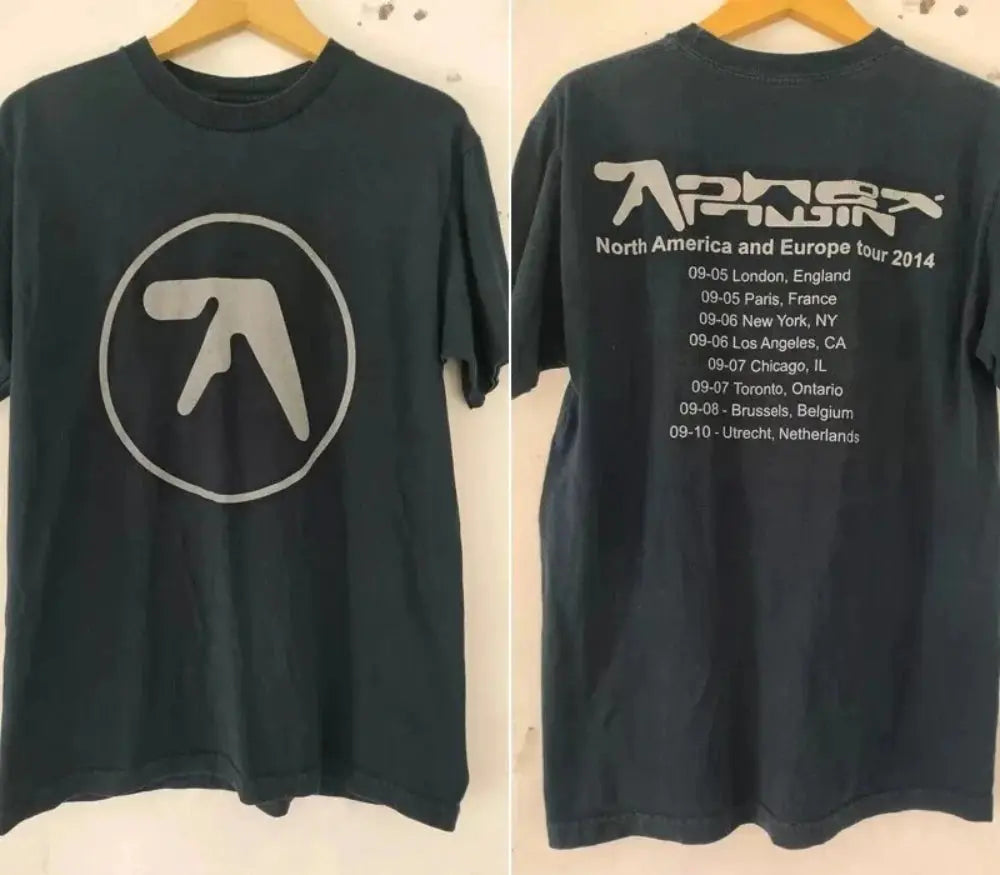 Aphex Twin Big Face: Basic Black Double-sided T-shirt Printed Men's and Women's Casual Short-sleeved Shirts in The 1990s - DRACO COUTURE