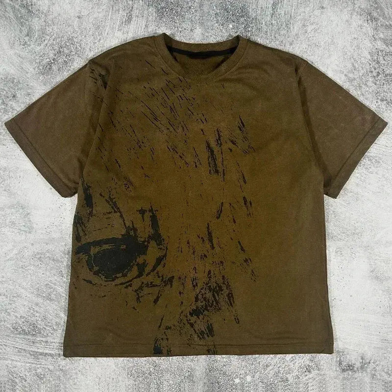 Gothic Skeleton Print T shirt Loose - DRACO COUTURE