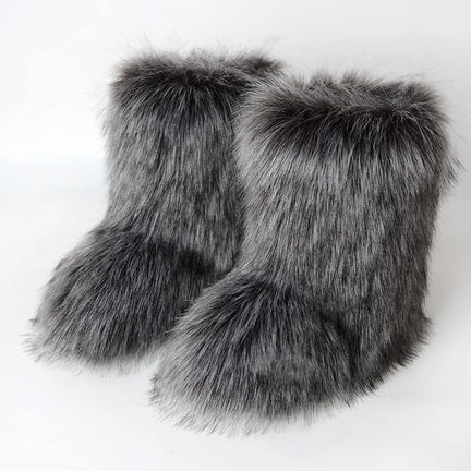 Fluffy Boots Buty Zimowe Damskie Y2K