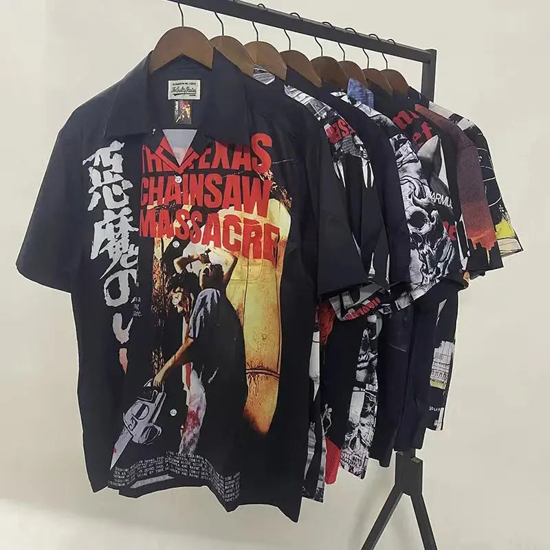 Best Quality Men Woman Hawaii Shirt Classics Character Print Outdoor Casual Vacation Loose Open Collar Tops Tee - DRACO COUTURE