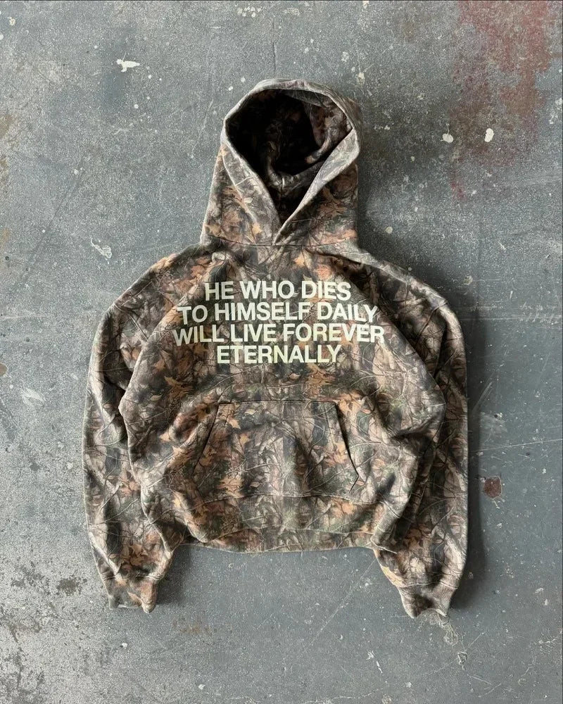 Camouflage Text Hoodie