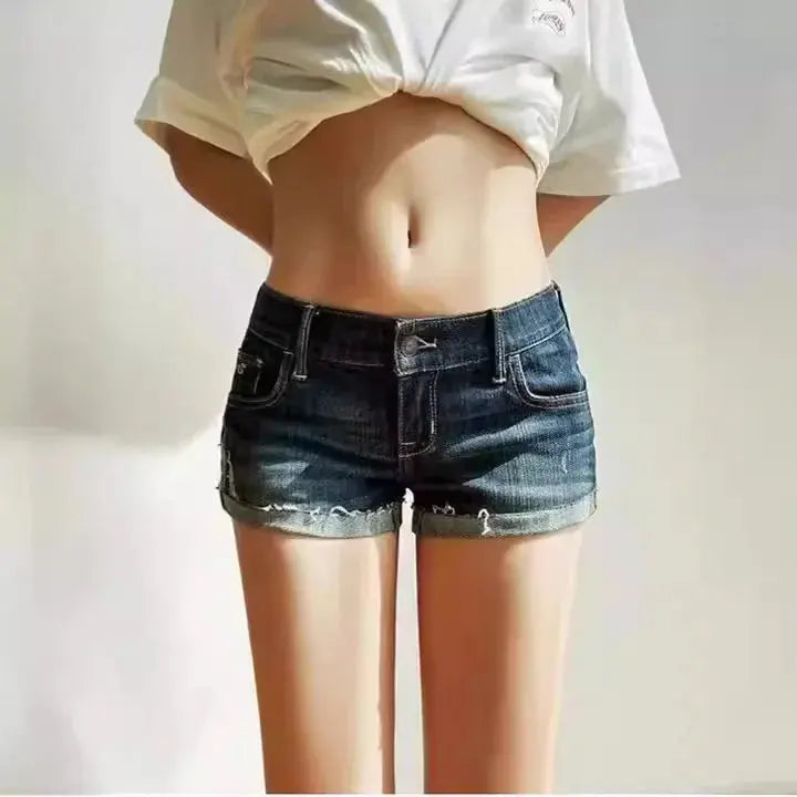 Sexy Denim Shorts Low Waist - DRACO COUTURE