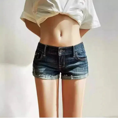 Sexy Denim Shorts Low Waist - DRACO COUTURE