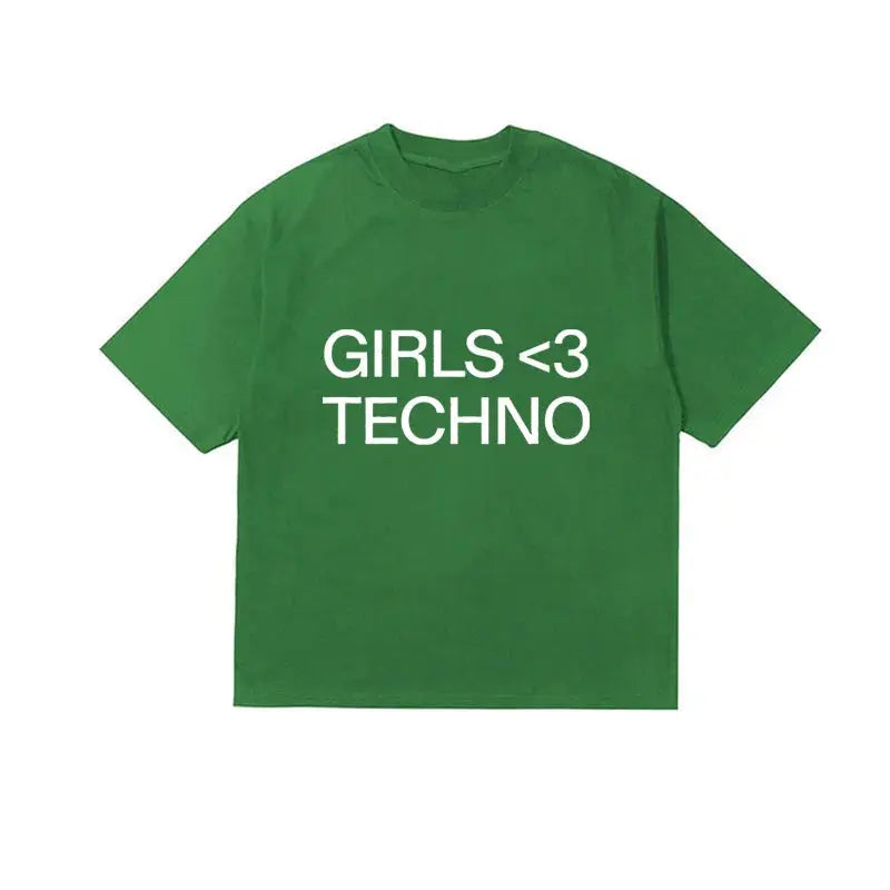 GIRLS <3 TECHNO T-shirt Y2K - DRACO COUTURE
