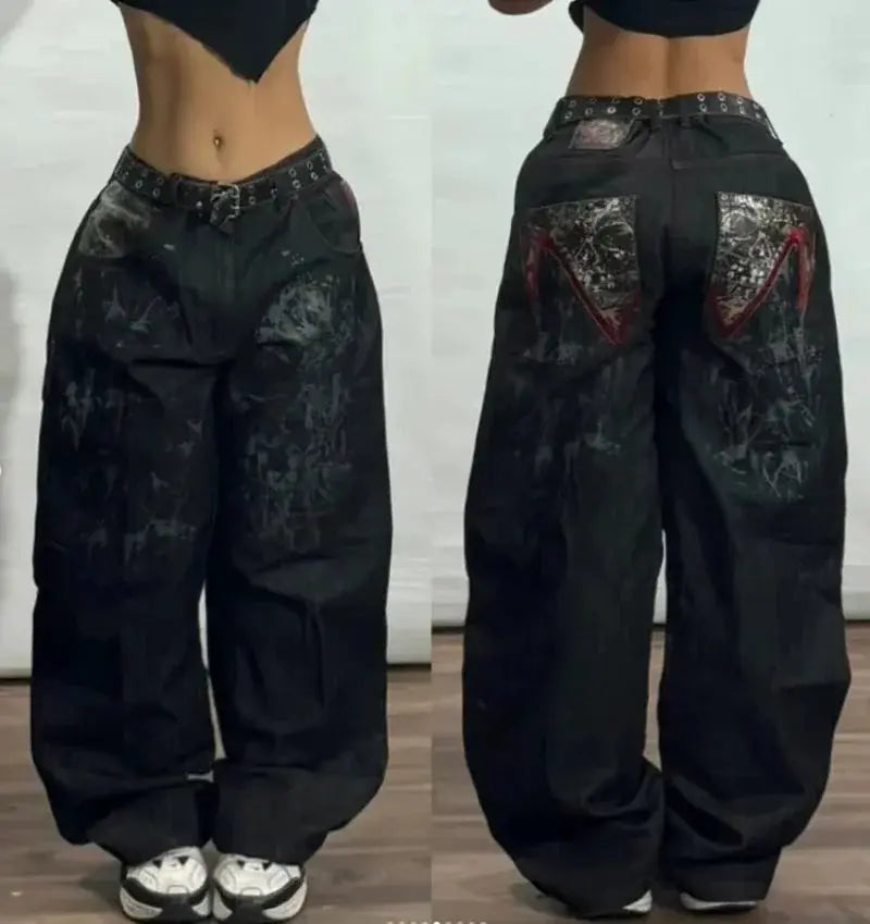 Big Washed Black Grey Jeans Loose - DRACO COUTURE