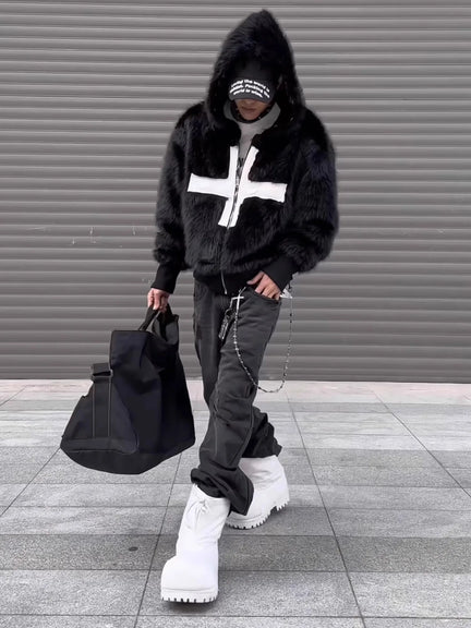 Kurtka Zimowa Faux Fur Punk