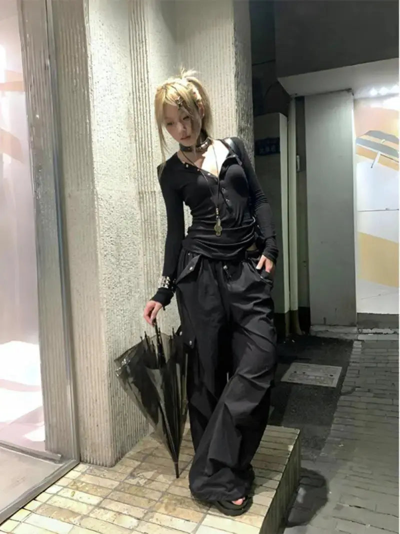 T Shirt Long Sleeve Y2k Japanese - DRACO COUTURE