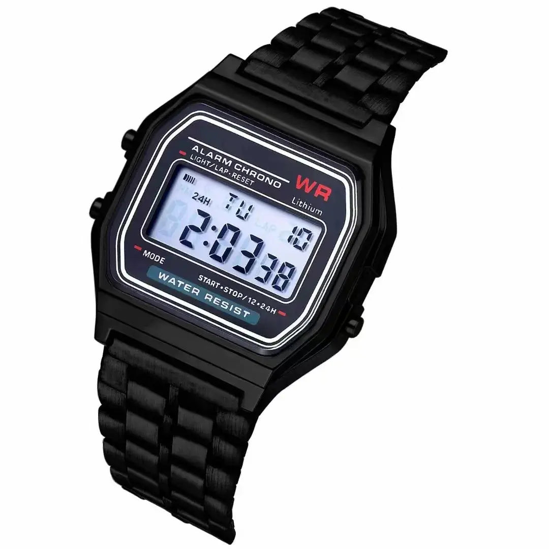 F91W Non-Waterproof Steel Band Watch For Women, Men, Business Clock, Multi-Functional LED Digital Sports Watch, Electronic Clock - DRACO COUTURE