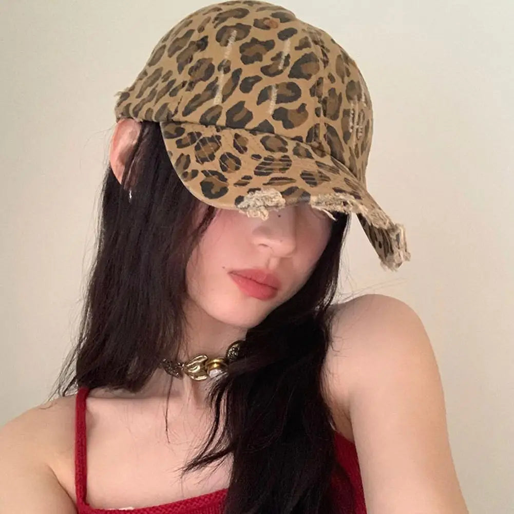 Unisex-Baseballkappen mit Leopardenmuster – Frühling/Herbst – Outdoor-Accessoires – Verstellbare Freizeithüte – Sonnenschutz – Accessoires für Outdoor-Sportarten
