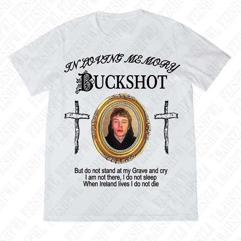 Vintage High Street Rock Short Sleeve T-Shirt Hip Hop Harajuku Y2K Casual Punk Streetwear Gothic print O-Neck Cotton Men's Tops - DRACO COUTURE