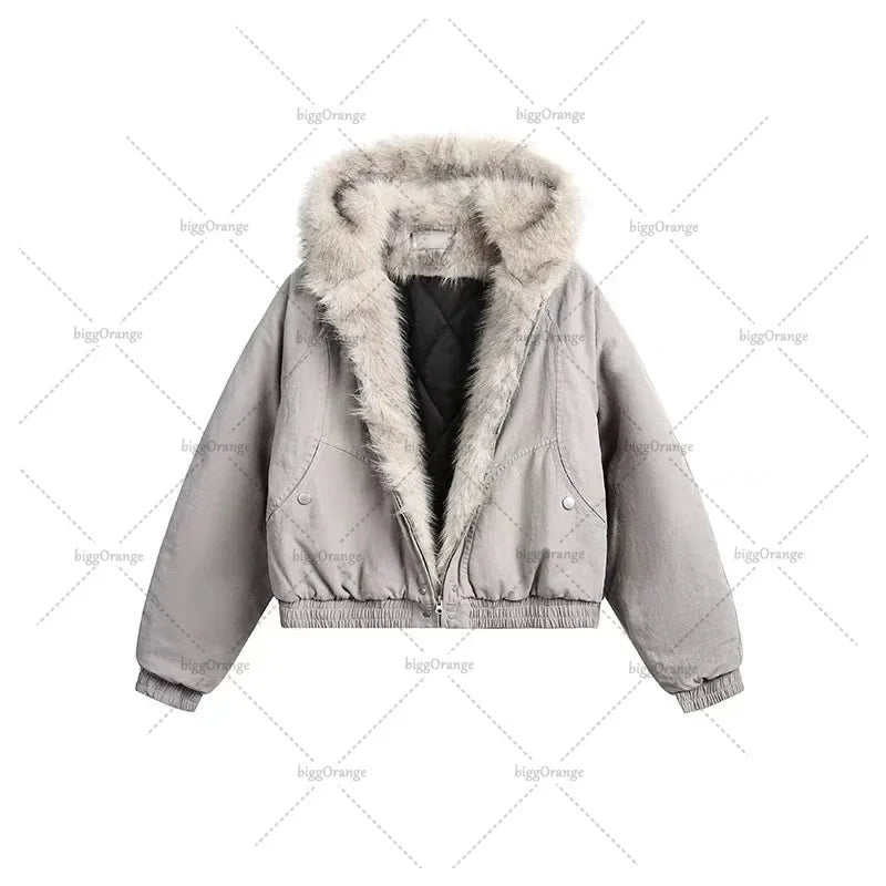 Y2K Wollkragenjacke
