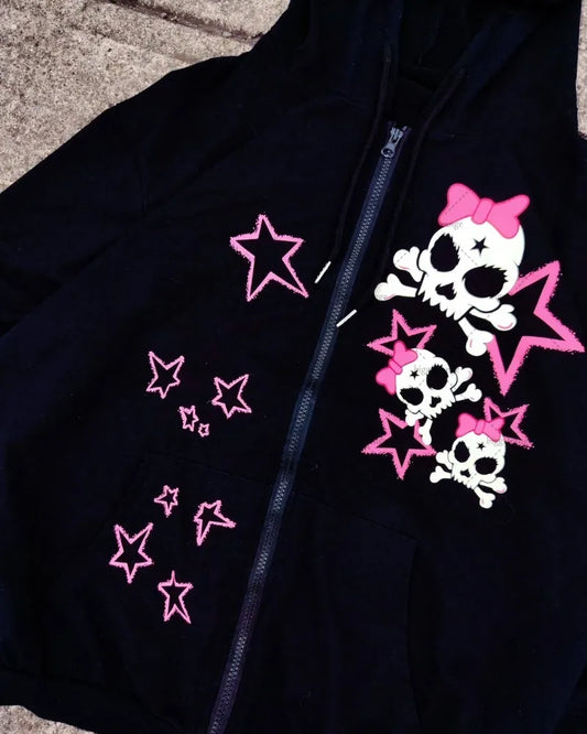 Skull Stars Zip Hoodie