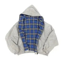 Spring and Autumn Fashion Korean Double sided Splicing Zipper Hoodie Men's Y2K Classic Daily Retro Loose Couple cardigan Jacket - DRACO COUTURE