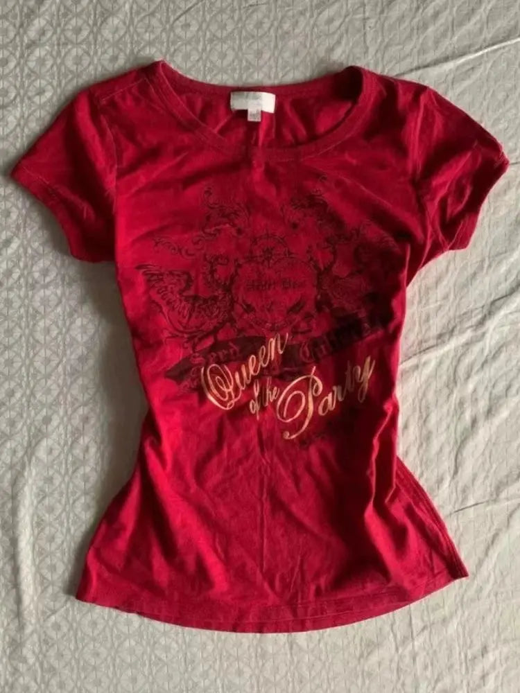 2025 Summer Y2k V-neck Tops - DRACO COUTURE