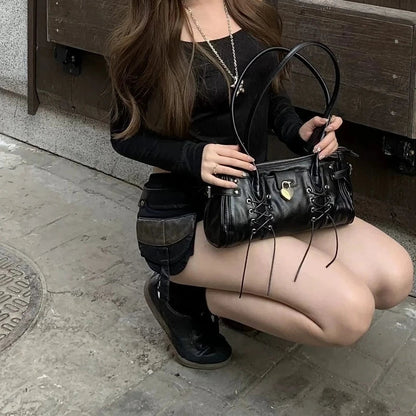 American High Street Y2k Babes Mini Shorts Vintage Wasteland Style Cargo Denim Pants Women Retro Low Rise Hot Pants Summer 2025 DRACO COUTURE
