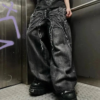 Y2K Gothic Loose Jeans - DRACO COUTURE