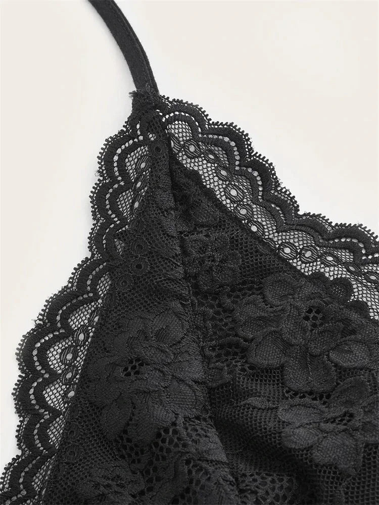 Lace V-neck Halter Top Women Summer Sexy Grunge Punk Goth Backless Ruched Crop Top Cami Top Streetwear Y2K Clothes 2024 DRACO COUTURE