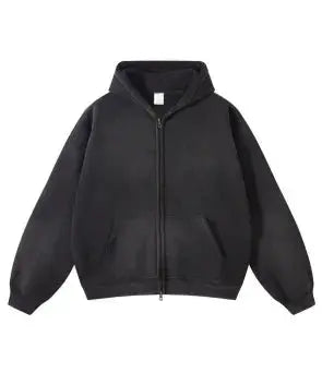 Spring and Autumn Fashion Korean Double sided Splicing Zipper Hoodie Men's Y2K Classic Daily Retro Loose Couple cardigan Jacket - DRACO COUTURE