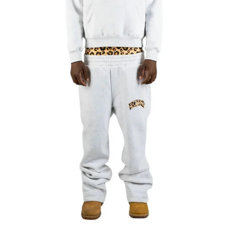 3-teiliges Sportbekleidungsset Y2K für Damen und Herren im Retro-Stil mit Leopardenmuster und Patchwork-Design, amerikanische Streetwear, Unisex, lässig-kastenförmig, Paar-Bekleidung