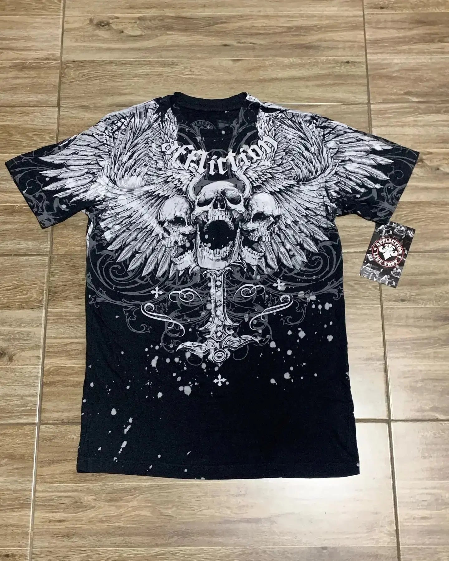 Gothic Skeleton Print T shirt Loose - DRACO COUTURE