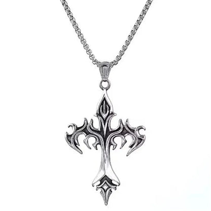 2024 New Personalized Retro Gothic Crucifix Skull Cross Pendant Necklace Men's Trend Punk Jewelry Gift Wholesale - DRACO COUTURE