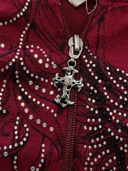 Affliction Red Masonry Hoodie – Y2K Oversize Zip