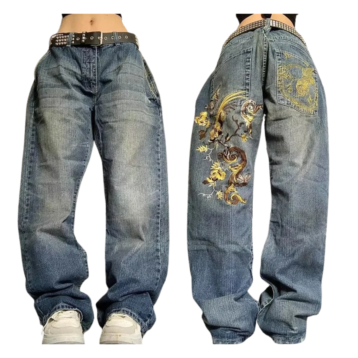 Loose Print Y2K Jeans (10+)