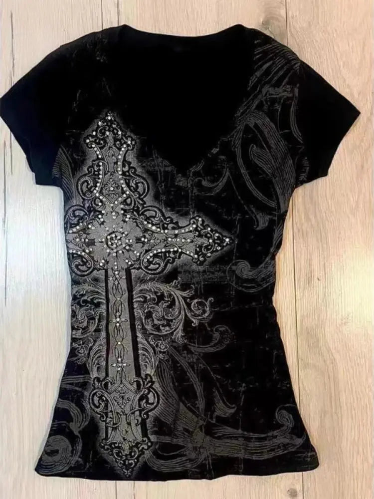 2025 Summer Y2k V-neck Tops - DRACO COUTURE