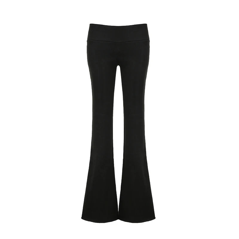 Y2K Schlanke Schlaghose mit niedriger Taille