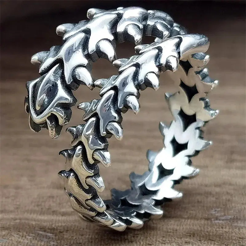 Vintage Punk Centipede Couple Ring Gothic Geometric Spine Five Finger Rings Hip Hop Hyperbole Anime Ring Jewelry - DRACO COUTURE