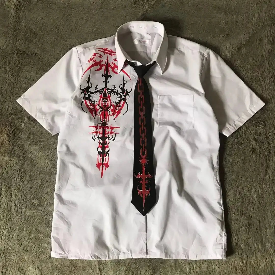Y2K Shirt Loose Cotton - DRACO COUTURE