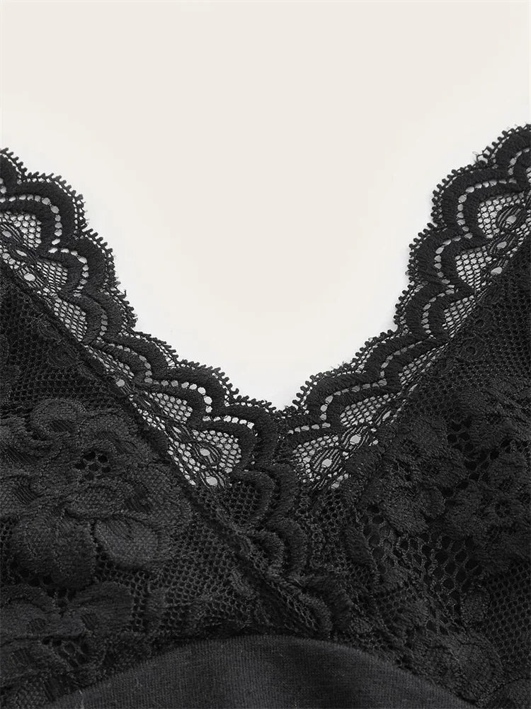 Lace V-neck Halter Top Women Summer Sexy Grunge Punk Goth Backless Ruched Crop Top Cami Top Streetwear Y2K Clothes 2024 DRACO COUTURE
