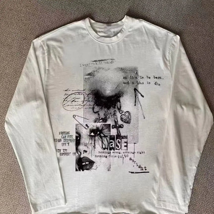 Y2K Biały Longsleeve