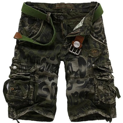 Summer Men's Camouflage Printed Work Shorts Multi-Pocket Zipper Button Military Combat Five Shorts Daily Street Casual Shorts - DRACO COUTURE