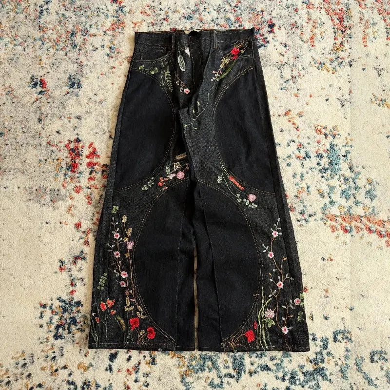 Y2K Blossom Baggy Jeans - DRACO COUTURE