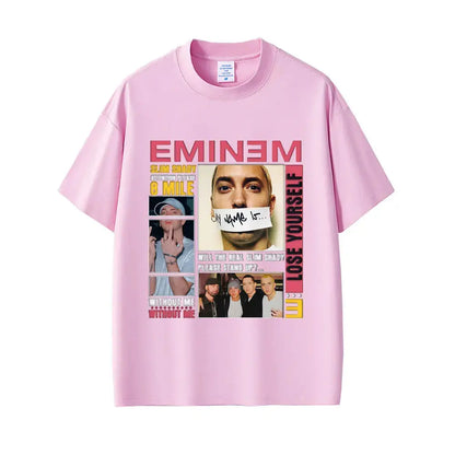 Rapper Eminem Slim Shady Pop Music T-shirt Men's Clothing Vintage Streetwear Men Women Hip Hop Fashion Short Sleeve Tops T Shirt - DRACO COUTURE