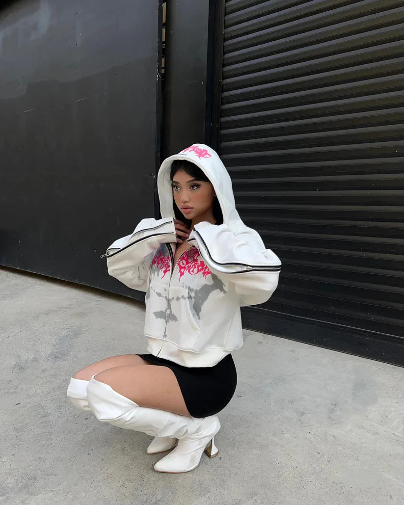 Punk Long Sleeve Hoodie Y2k