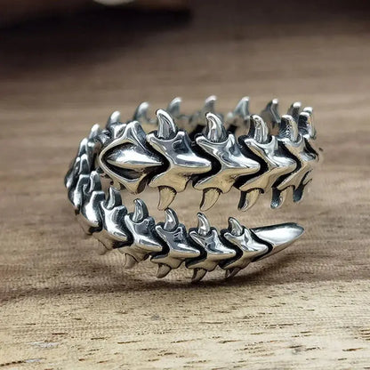 Vintage Punk Centipede Couple Ring Gothic Geometric Spine Five Finger Rings Hip Hop Hyperbole Anime Ring Jewelry - DRACO COUTURE