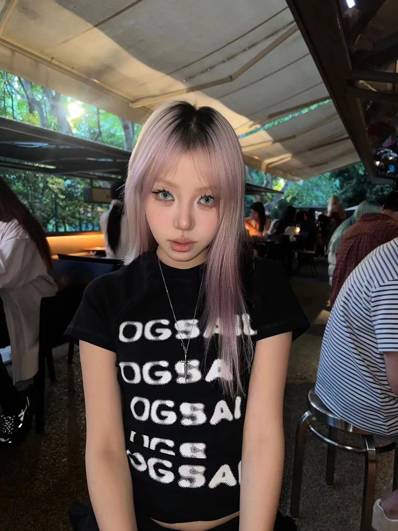 Grunge Top Slim Short Sleeve Y2k
