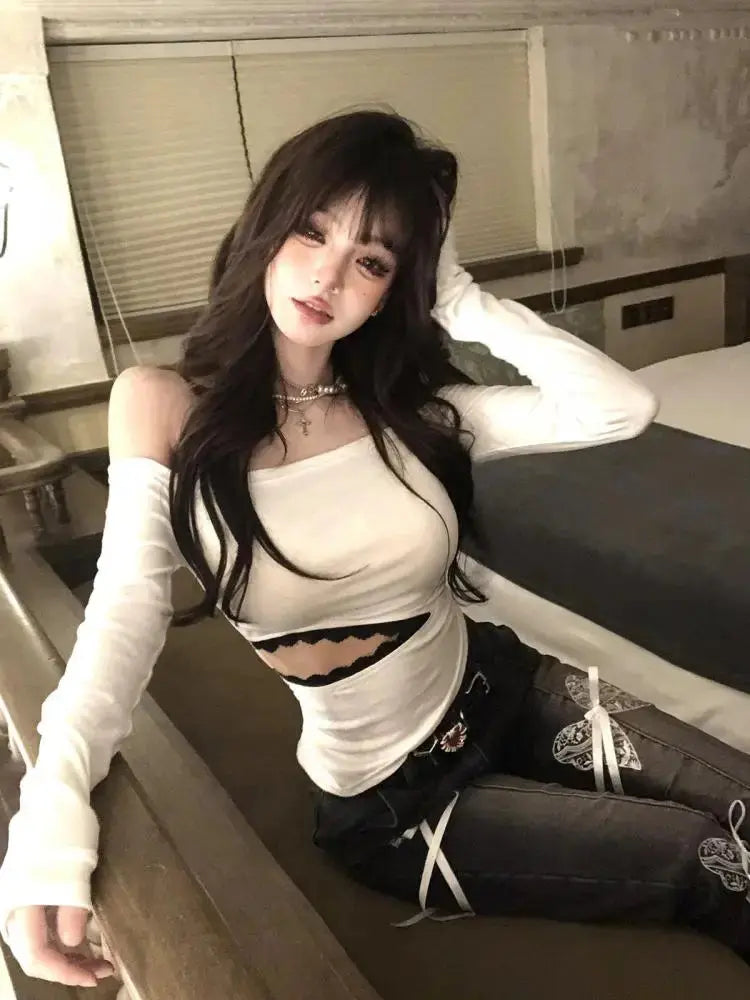 Backless T Shirt Japanese Y2k - DRACO COUTURE