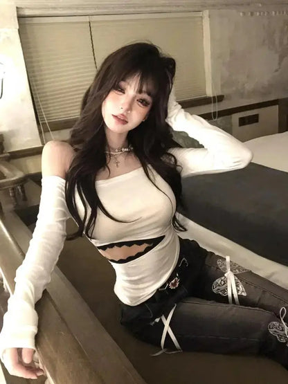 Backless T Shirt Japanese Y2k - DRACO COUTURE