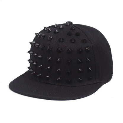 Men and Women's Rivet Flat Hat, Punk Rock, Hip Hop Stud Baseball Caps, Male, Female, Youth, Teenagers, Boys, Girls - DRACO COUTURE