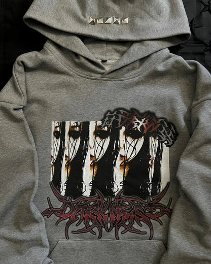 American Retro Gothic Washed Hoodie 