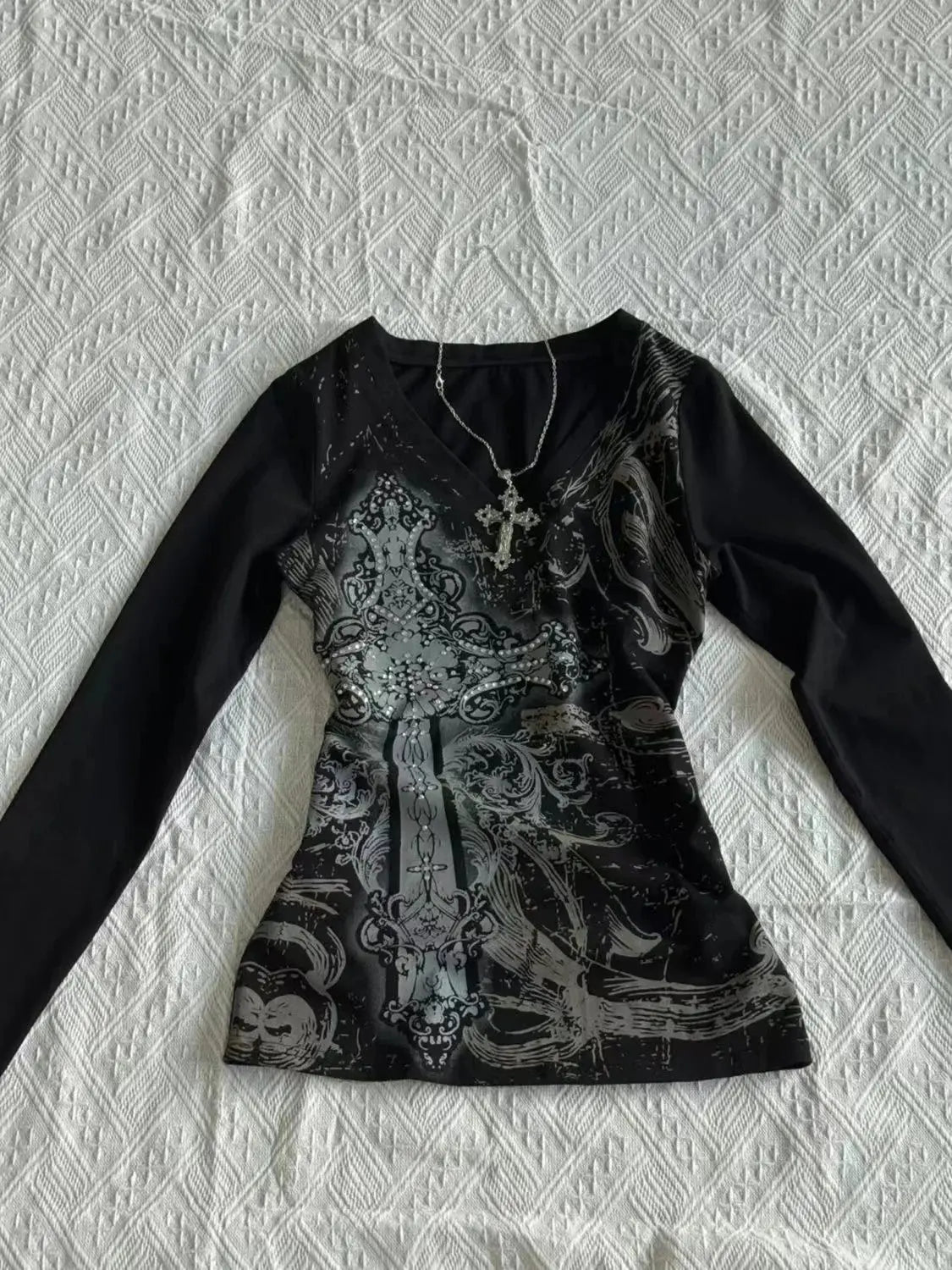 Vintage Gothic Streetwear T-shirt Woman Y2k Tops - DRACO COUTURE