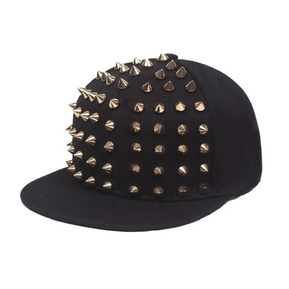Men and Women's Rivet Flat Hat, Punk Rock, Hip Hop Stud Baseball Caps, Male, Female, Youth, Teenagers, Boys, Girls - DRACO COUTURE