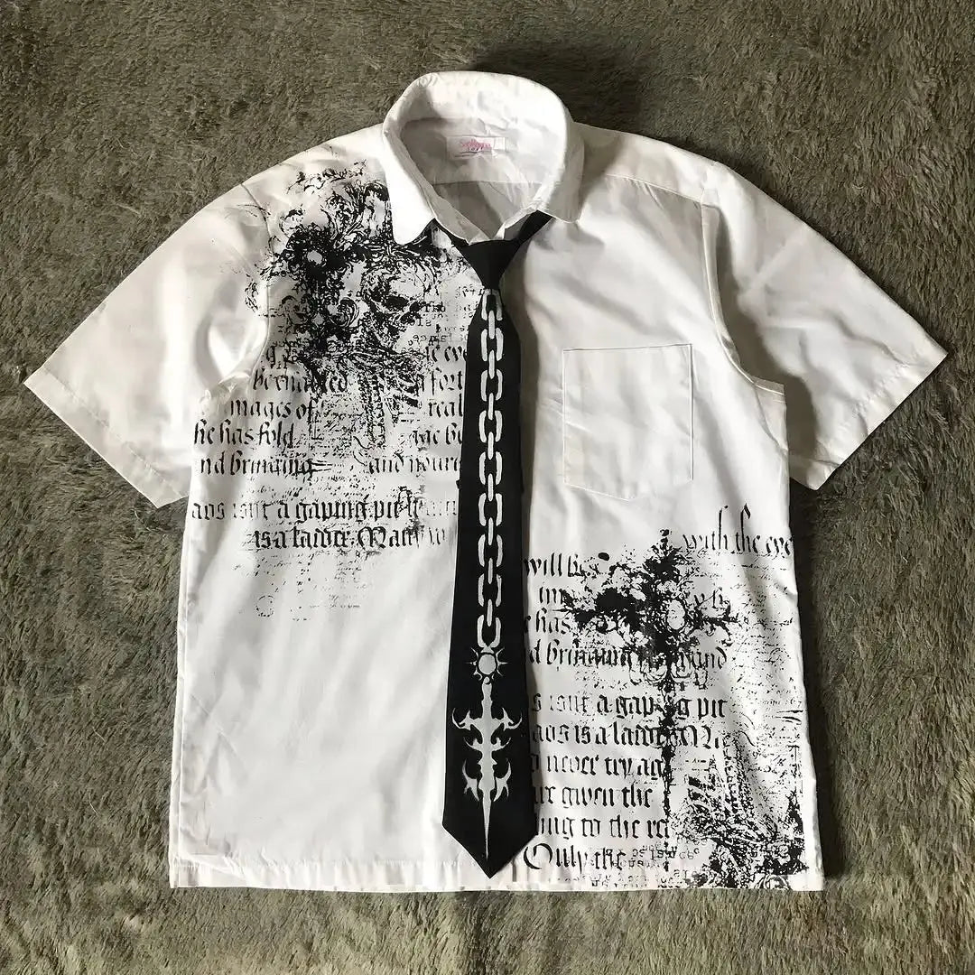 Y2K Shirt Loose Cotton - DRACO COUTURE